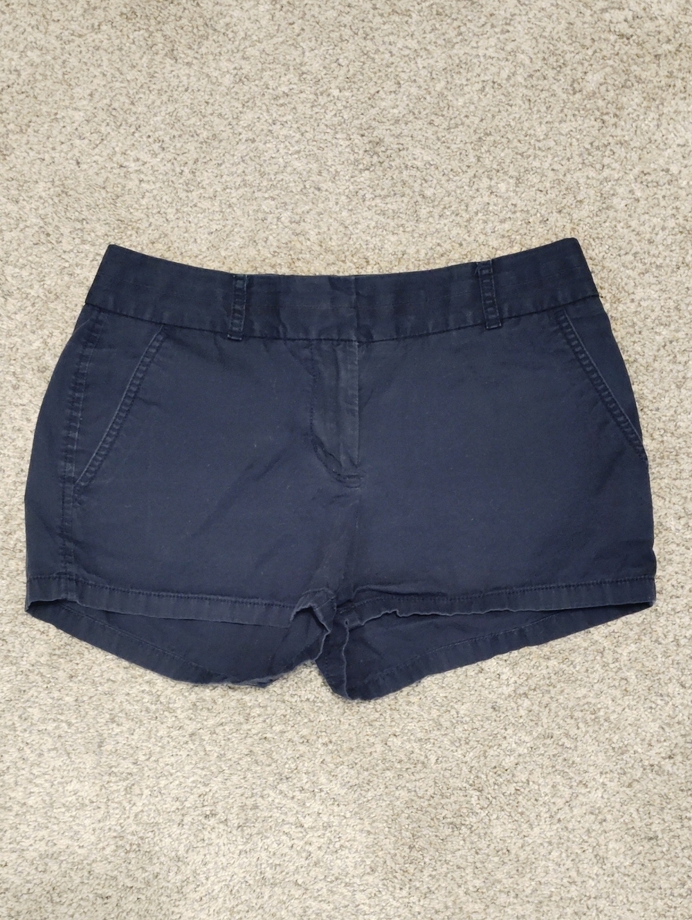J. Crew Dark Navy High-Waist Cotton Shorts